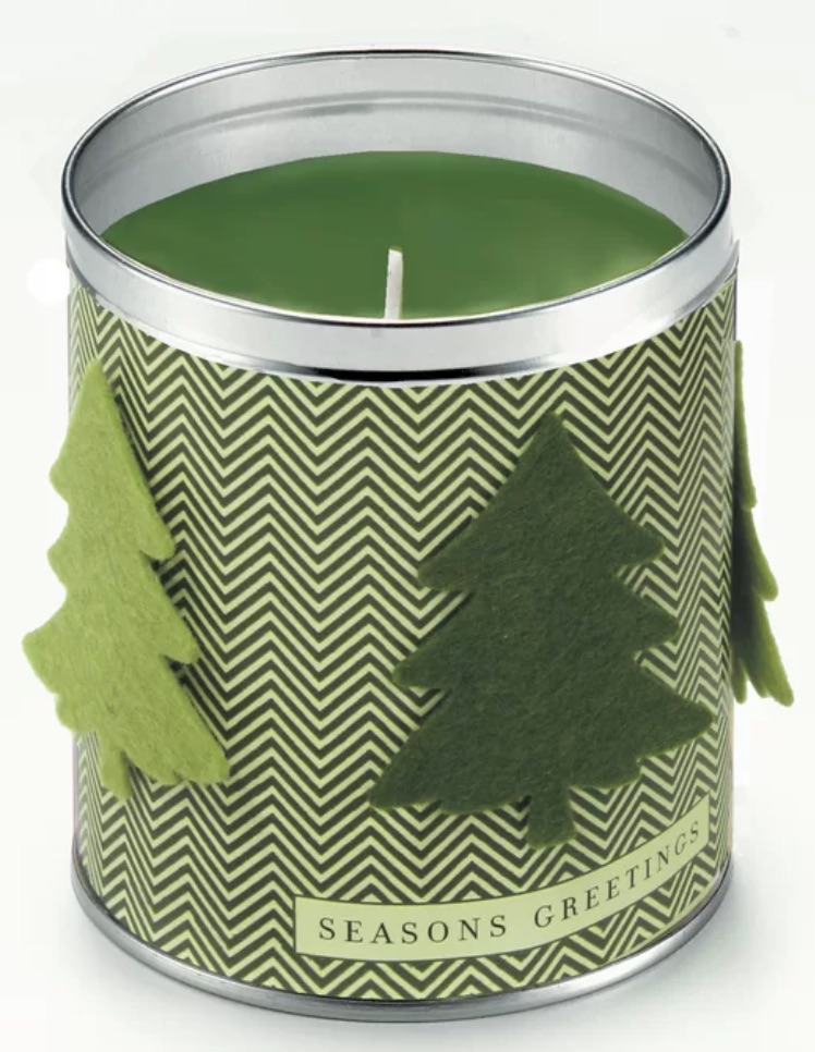 Hostess Gifts Felt Trees Famous Pine Scented Jar Candle #ChristmasCandles #CandlesForTheHome #FragrantHome #ChristmasFragrances #HolidayFragrances