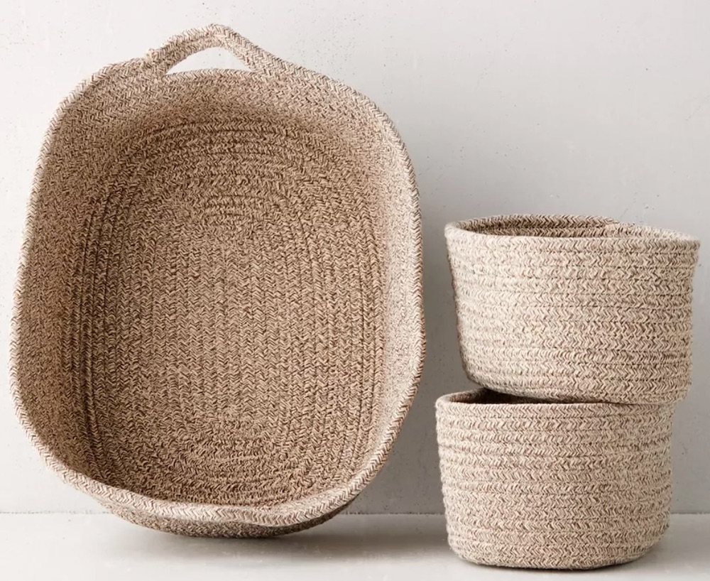 A Tidy Home Kelli Cotton Nesting Basket Set #Storage #StorageBins #ClothingStorage #ClosetStorage #Organization #TidyHome