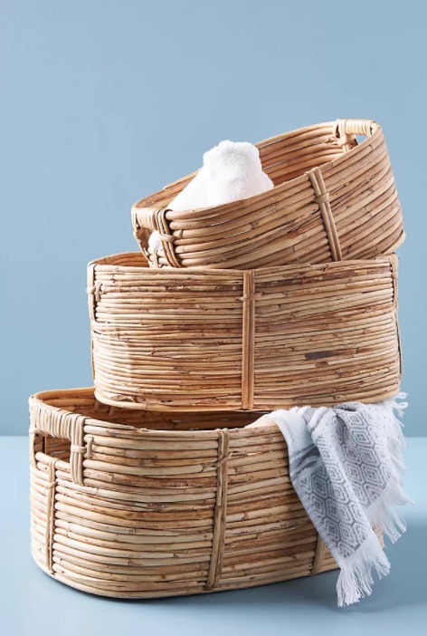 A Place for Everything Lennox Rattan Baskets #Storage #StorageBins #ClothingStorage #ClosetStorage #Organization #TidyHome