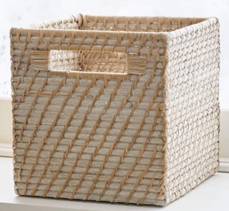 A Tidy Home Modern Weave Large Lidded Storage Baskets - Whitewash #Storage #StorageBins #ClothingStorage #ClosetStorage #Organization #TidyHome