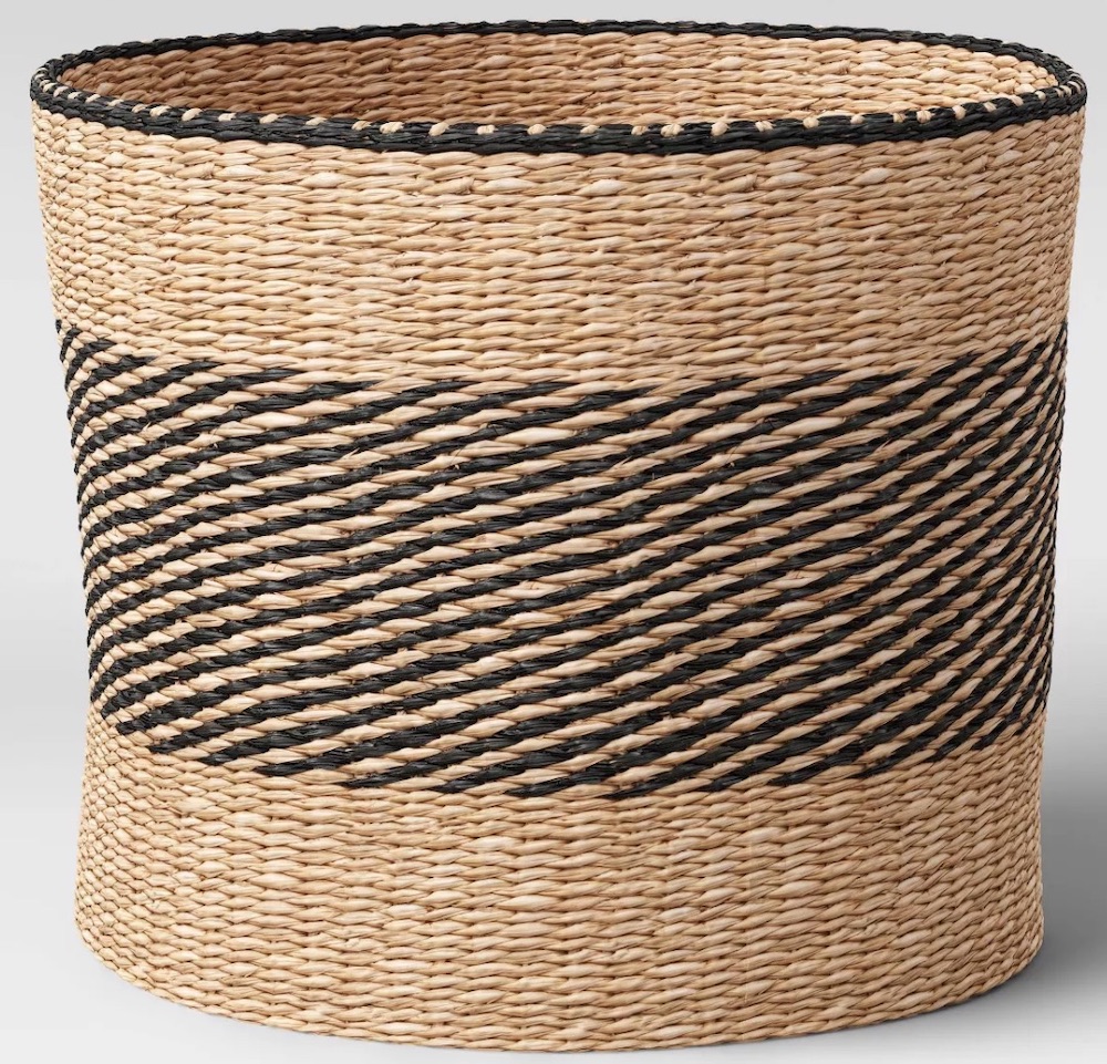 Keep it Tidy Round Seagrass Basket Striped #Storage #Baskets #BasketStorage #ToteBaskets #HomeStorage #Organization #ATidyHome