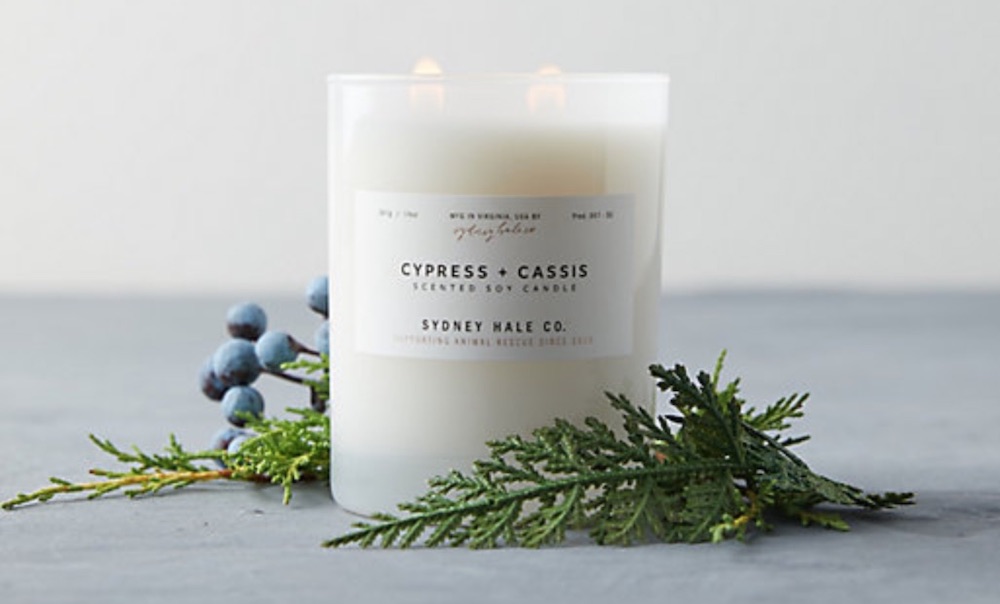The Fragrant Home Sydney Hale Candle, Cypress + Cassis #ChristmasCandles #CandlesForTheHome #FragrantHome #ChristmasFragrances #HolidayFragrances