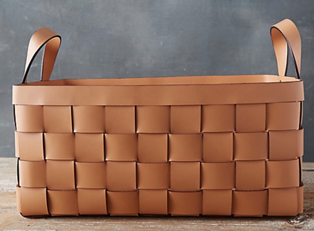 Easy to Stay Organized Wide Weave Leather Basket #Storage #StorageBins #ClothingStorage #ClosetStorage #Organization #TidyHome