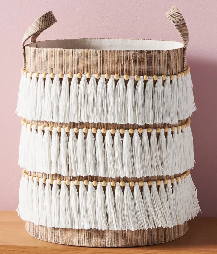 Tote Baskets Wylma Fringed Basket #Storage #Baskets #BasketStorage #ToteBaskets #HomeStorage #Organization #ATidyHome