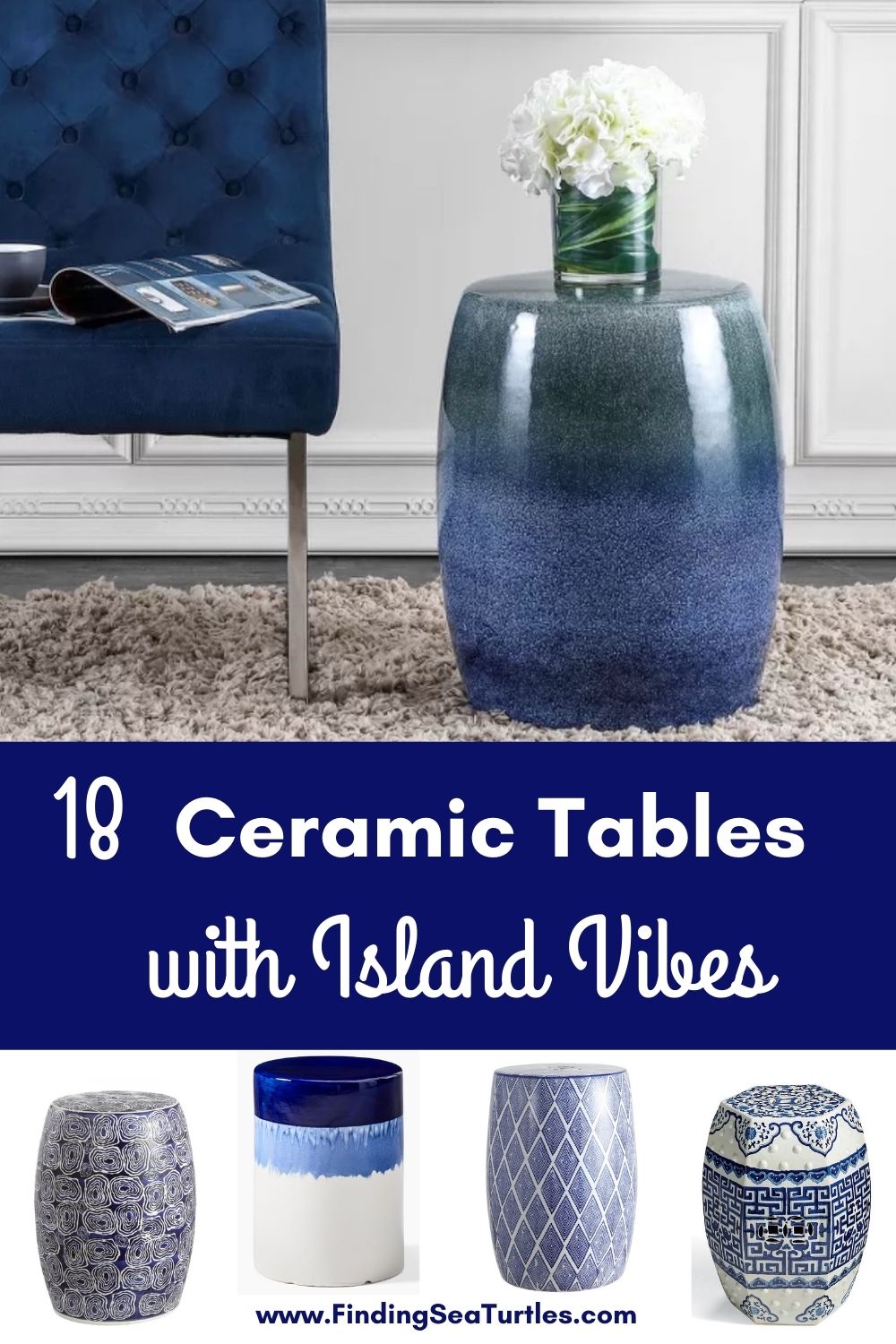 18 Coastal Style Ceramic Tables