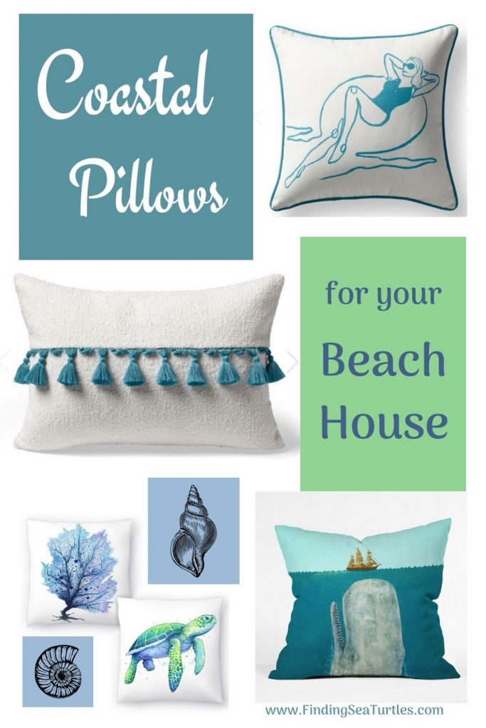 Coastal Beach House Pillows Coastal Pillows for your Beach House #Pillows #ThrowPillows #BeachHome #CoastalDecor #SeasideDecor #IslandDecor #TropicalIslandDecor #BeachHomeDecor