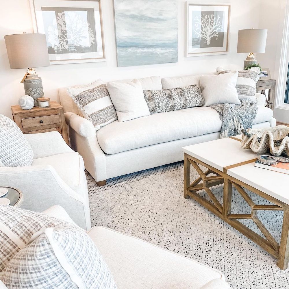 Neutral Woven Textiles in Sand Colors #Coastal #CoastalDecor #LivingRoom #CoastalLivingRoom #BeachHouse #BeachHome #LakeHouse #CoastalDecor #SeasideDecor #IslandDecor #TropicalIslandDecor 