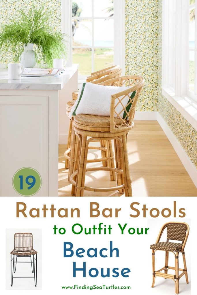 19 Rattan Bar Stools to Outfit your Beach House #BarStools #CoastalBarStools #Coastal #CoastalDecor #HomeDecor #KitchenBarStools #BeachHouse #SummerHouse #LakeHouse #CoastalHome