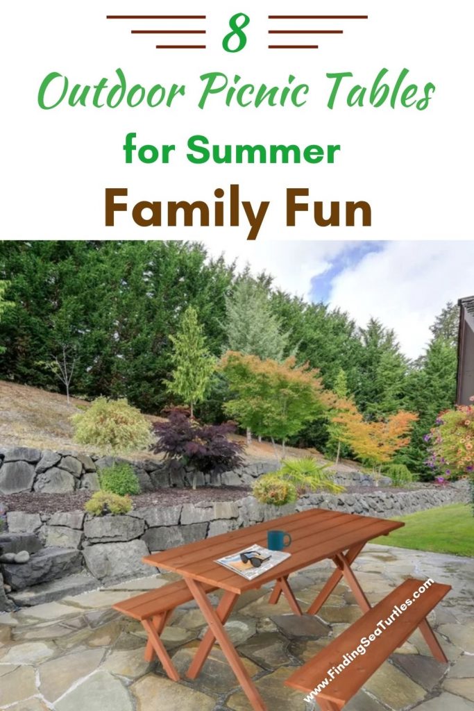 8 Outdoor Picnic Tables for Summer Family Fun #Picnic #PicnicTables #Backyard #FamilyPicnic #FamilyFun #BackyardPicnicTable #BeachHouse #SummerHouse #LakeHouse #CoastalHome #Summer