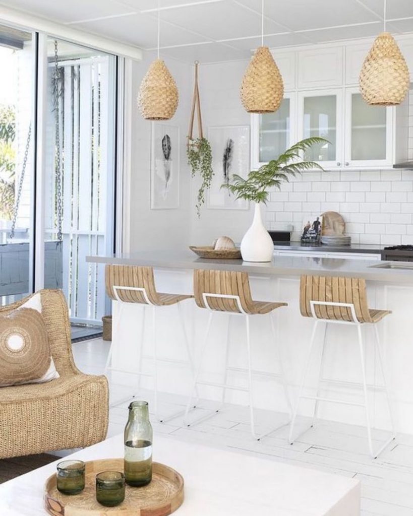 Wicker kitchen on sale pendant lights