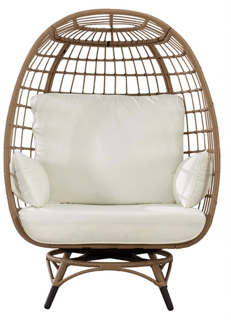 Sunjoy Simon Swivel Egg Cuddle Chair #Chairs #EggChairs #BohoDecor #CoastalDecor #BeachHouse