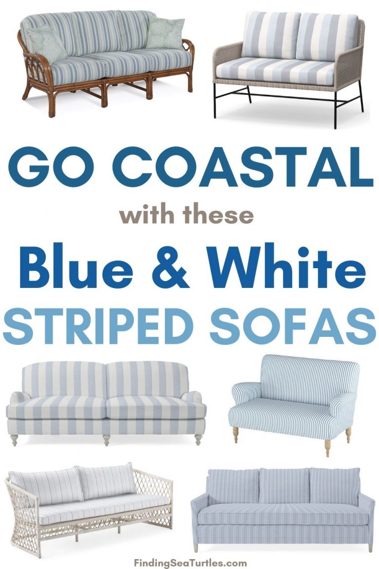 16 Blue and White Striped Sofas for Coastal Homes
