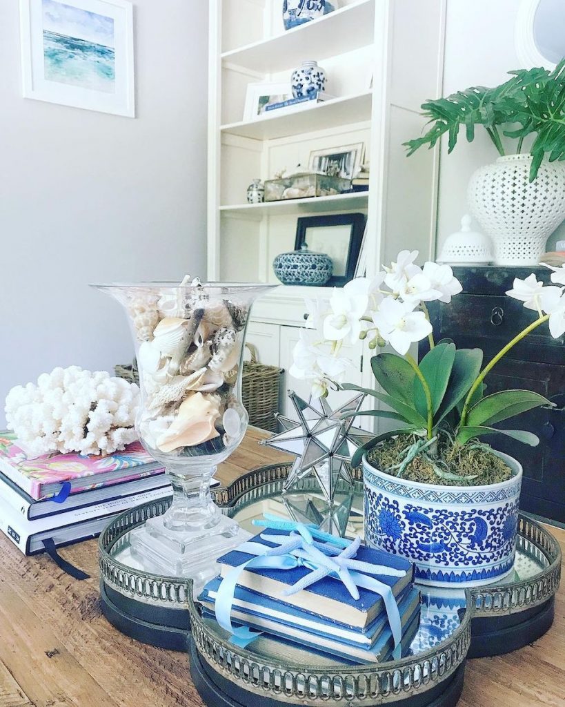 Inspo 25 #Vignette #CoastalVignette #Coastal #TrayStyling #TrayStylingTips #CoastalDecor #HomeDecor #LivingRoomDecor