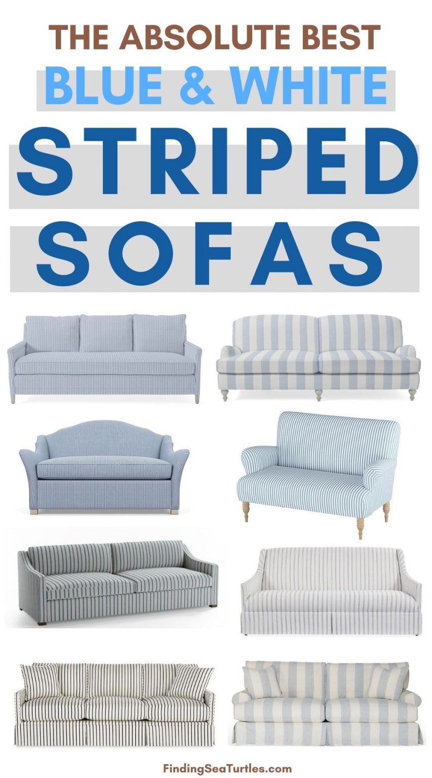 16 Blue And White Striped Sofas For Coastal Homes