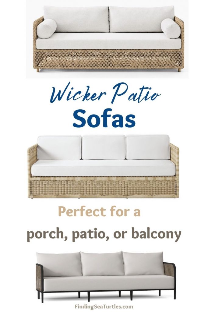 Wicker Patio Sofas Perfect for a porch, patio, or balcony #Coastal #WickerPatioSofas #CoastalSofas #PatioSofas #WickerSofas #Patio #Porch #Deck #Terrace #OutdoorSofas #OutdoorSpaces #CoastalDecor #HomeDecor #CoastalHomeDecor #CoastalHome #CoastalLiving #BeachHouse #SeasideStyle #LakeHouse #SummerHouse 