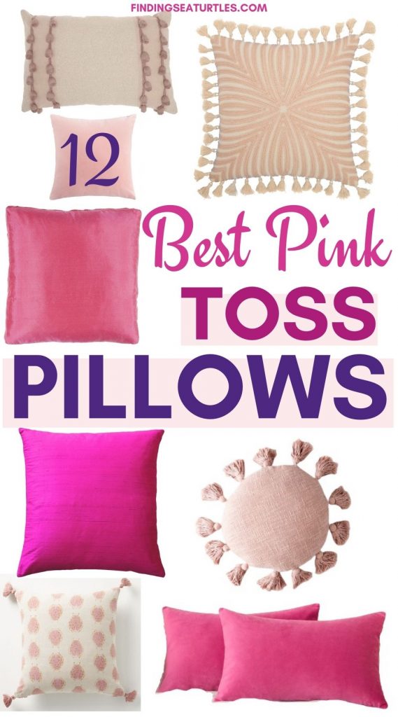 12 Best Pink Toss Pillows #Pink #PinkPillows #Coastal #CoastalPinkDecor #BohoCoastal #CoastalDecor #HomeDecor #LivingRoomDecor