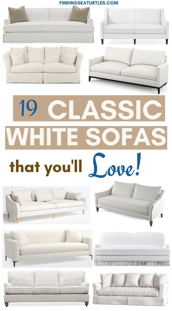19 Classic White Sofas that you'll Love! Sofas, Living Room, White Sofa Styling, Coastal, Coastal Home Decor