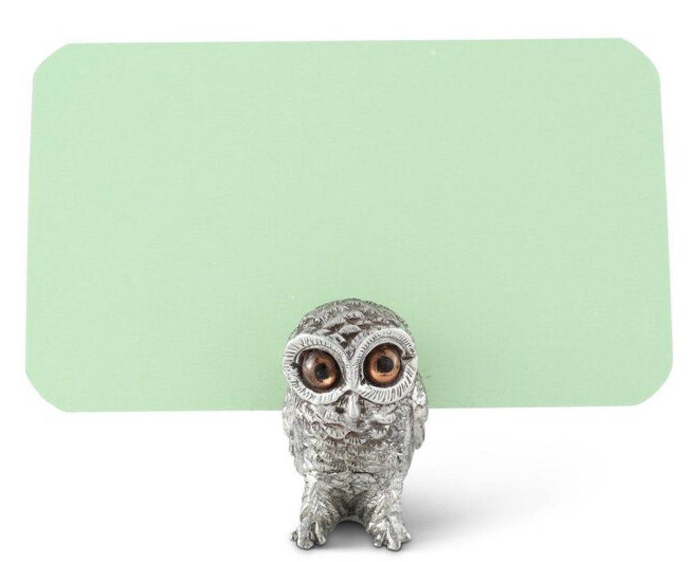 Harvest Pewter Owl Place Card Holder #Fall #HomeDecor #Harvest #AutumnDecor #Pumpkins