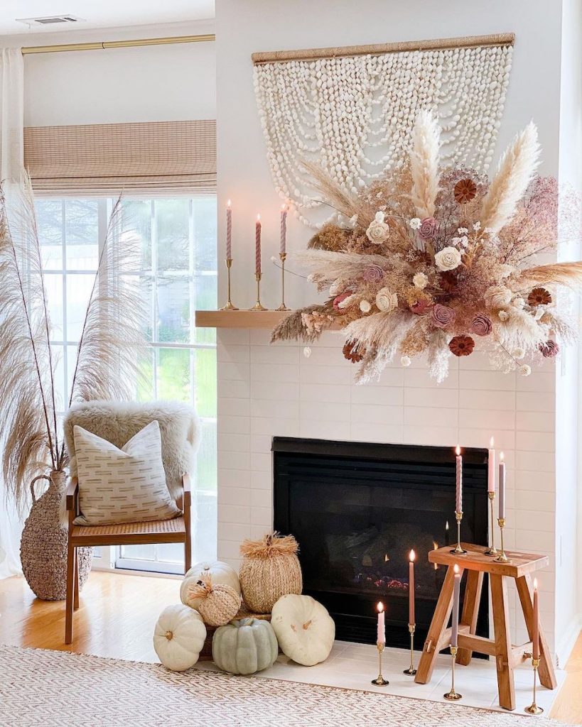 Fall Mantel Styling Ideas In 14 #Fall #FallMantel #FallDecor #HomeDecor #AutumnDecor