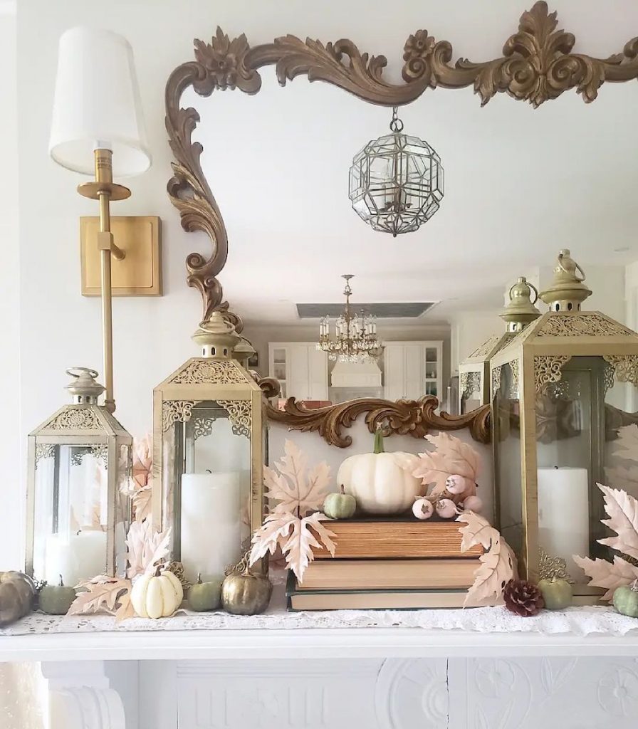 Fall Mantel Styling Ideas In 19 #Fall #FallMantel #FallDecor #HomeDecor #AutumnDecor