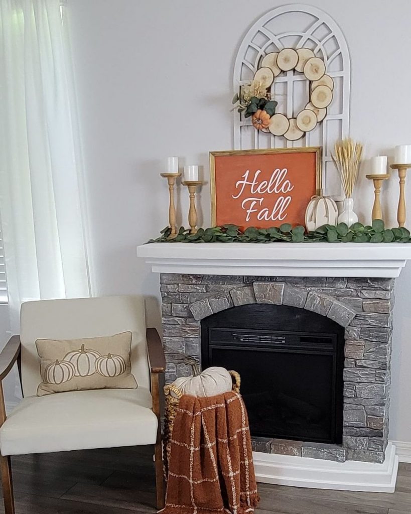 Fall Mantel Styling Ideas In 8 #Fall #FallMantel #FallDecor #HomeDecor #AutumnDecor