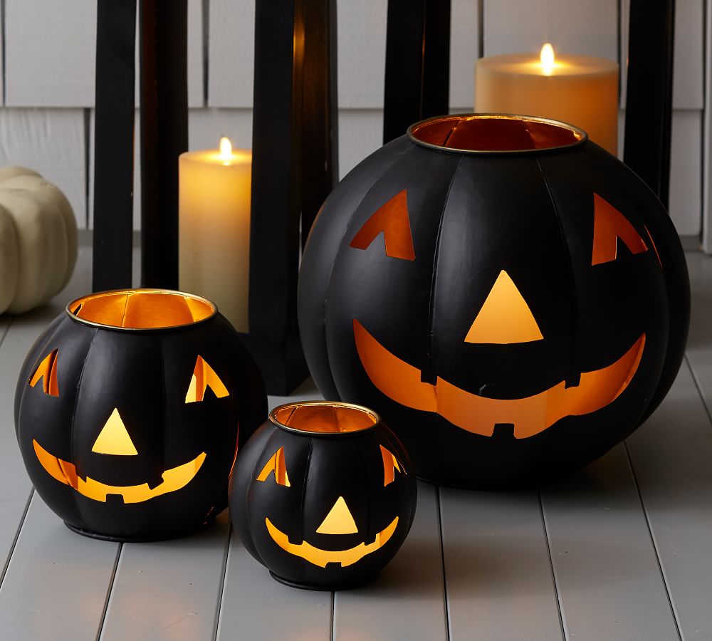 Metal Jack-O-Lanterns - Black 1 Pottery Barn #Fall #HomeDecor #Harvest #AutumnDecor #Pumpkins