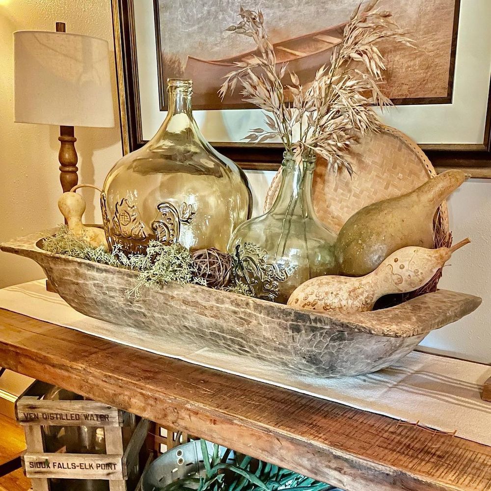 Decorative Wood Weston Dough Bowl In 12 #Fall #HomeDecor #WoodenDoughBowls #DoughBowls #FallCenterpiece #AutumnDecor 