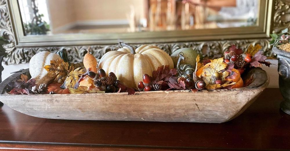 Decorative Wood Weston Dough Bowl In 2 #Fall #HomeDecor #WoodenDoughBowls #DoughBowls #FallCenterpiece #AutumnDecor 