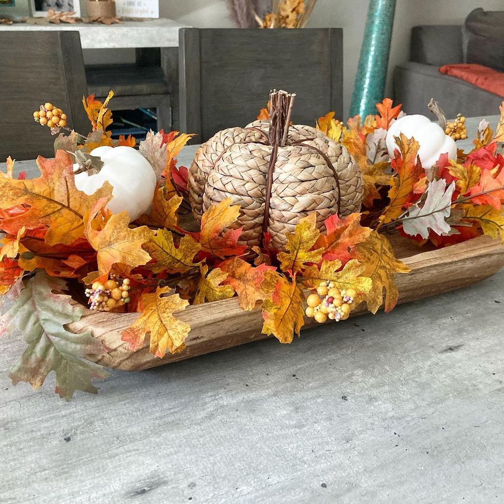 Decorative Wood Weston Dough Bowl In 7 #Fall #HomeDecor #WoodenDoughBowls #DoughBowls #FallCenterpiece #AutumnDecor 