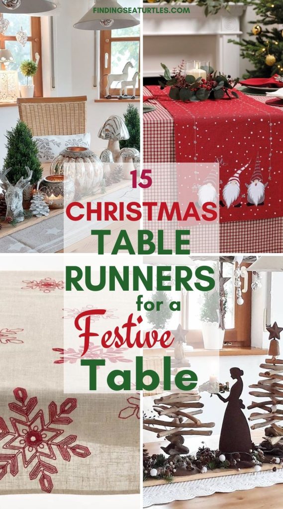 15 Christmas Table Runners for a Festive Table #Christmas #ChristmasTablescape #DiningRoomDecor #HomeDecor #ChristmasDecorIdeas 