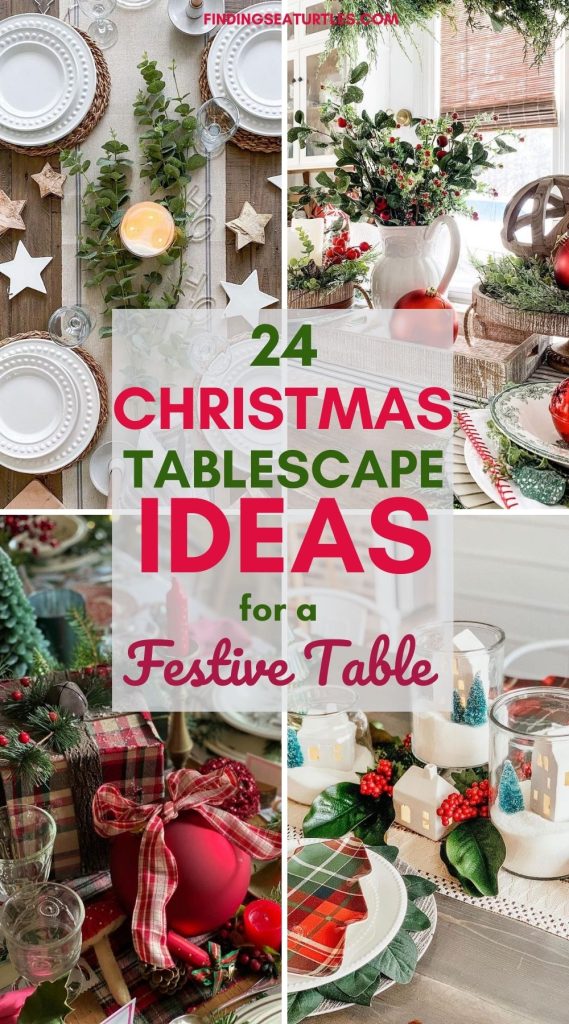 24 CHRISTMAS Tablescape Ideas for a Festive Table #Christmas #ChristmasTablescape #DiningRoomDecor #HomeDecor #ChristmasDecorIdeas 