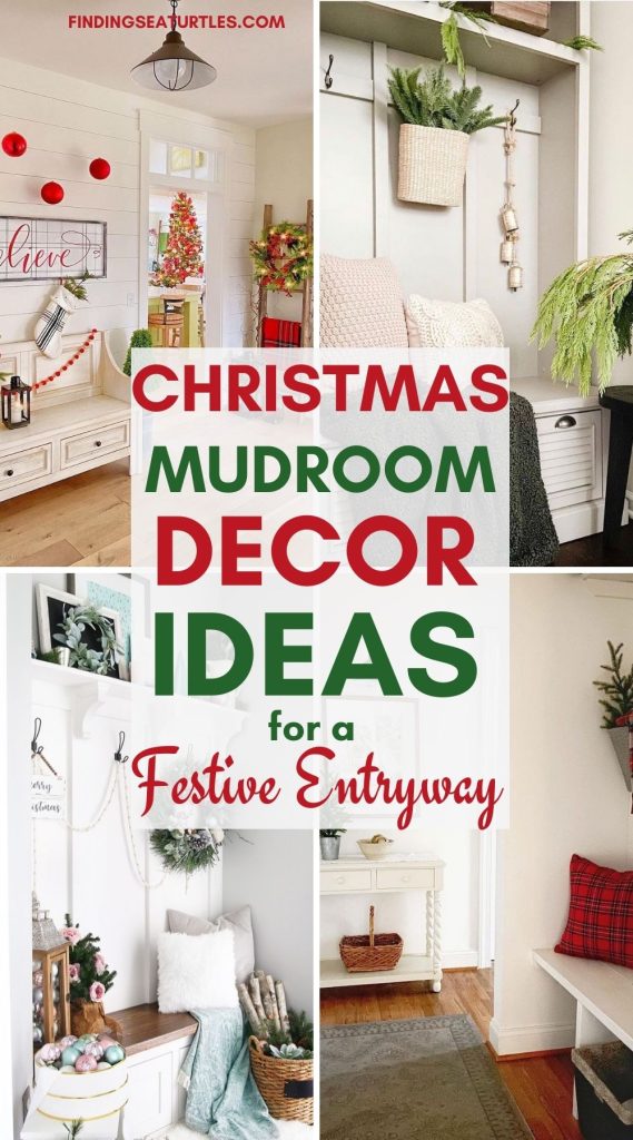CHRISTMAS Mudroom Decor Ideas for a Festive Entryway #Christmas #ChristmasMudroom #Mudroom #HomeDecor #ChristmasDecorIdeas 