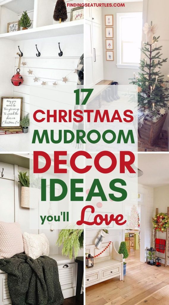 CHRISTMAS Mudroom Decor Ideas you'll Love #Christmas #ChristmasMudroom #Mudroom #HomeDecor #ChristmasDecorIdeas 