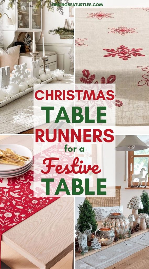 CHRISTMAS Table Runners for a Festive Table #Christmas #ChristmasTablescape #DiningRoomDecor #HomeDecor #ChristmasDecorIdeas 