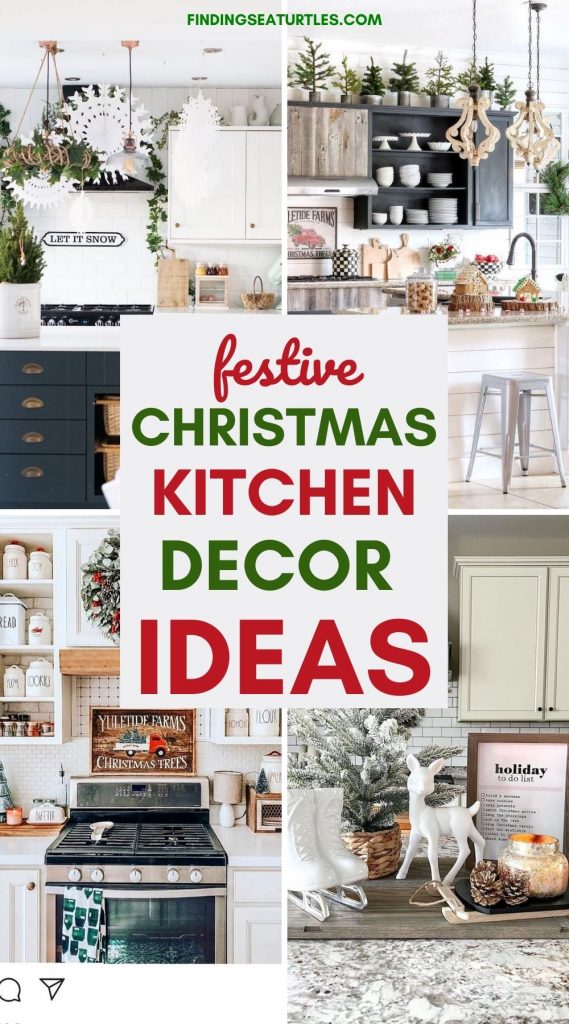 Festive Christmas Kitchen Decor Ideas #Christmas #ChristmasKitchen #HomeDecor #ChristmasDecorIdeas 
