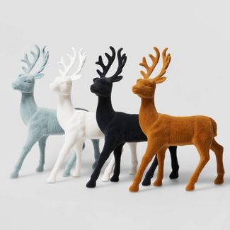 Flocked Deer Decorative Figurine 2 #Christmas #ChristmasMantel #HomeDecor #ChristmasDecorIdeas 