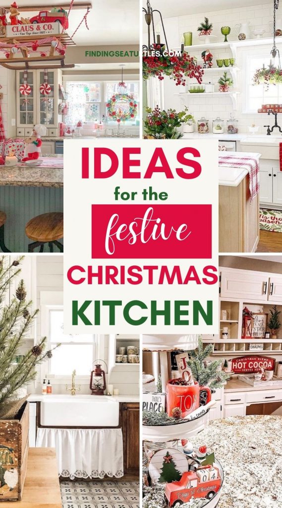 IDEAS for the festive Christmas Kitchen #Christmas #ChristmasKitchen #HomeDecor #ChristmasDecorIdeas 