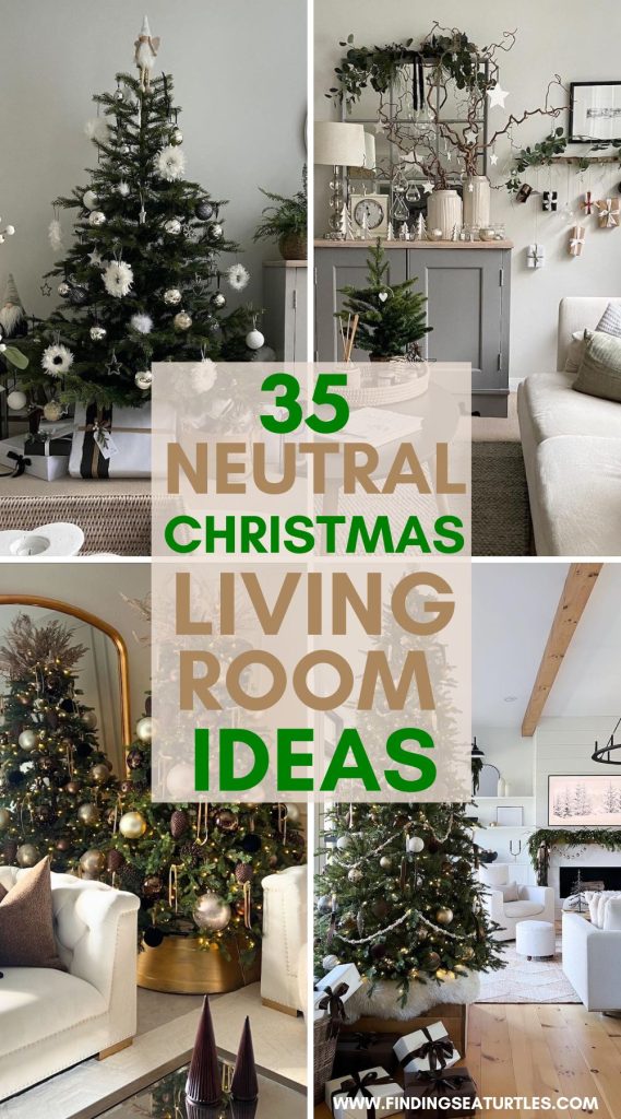 35 Neutral Christmas Living Room Ideas #NeutralChristmas #NeutralChristmasLivingRoom #NeutralChristmasDecor