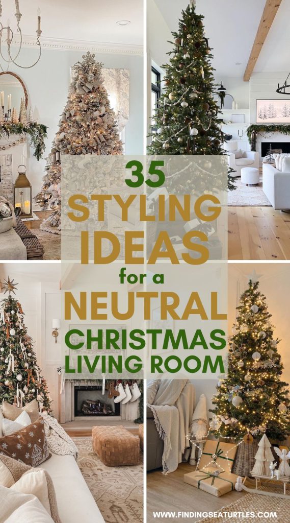 35 Styling Ideas for Neutral Christmas Living Room #NeutralChristmas #NeutralChristmasLivingRoom #NeutralChristmasDecor