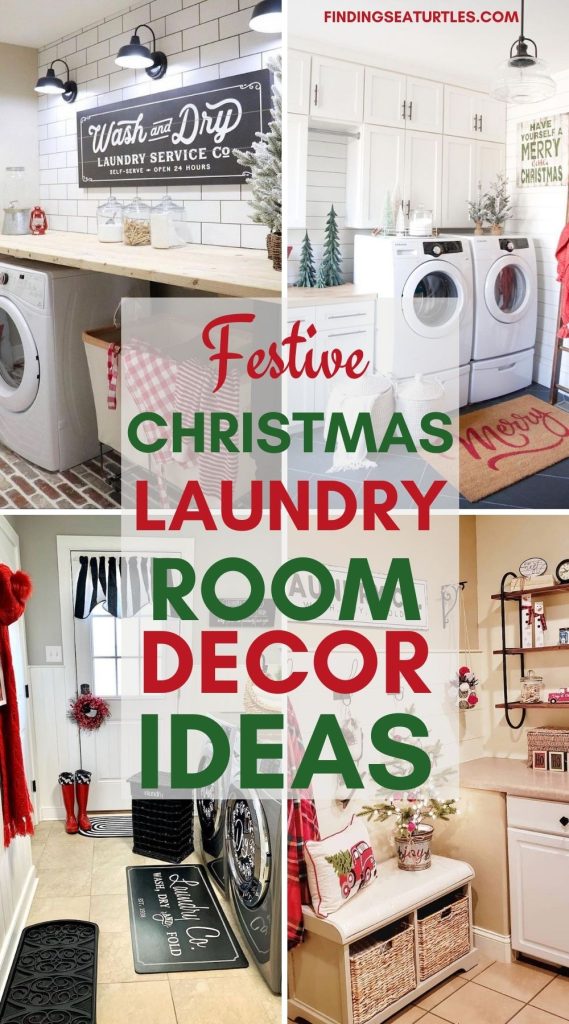 Festive CHRISTMAS Laundry Room Decor Ideas #Christmas #ChristmasLaundry #ChristmasLaundryRoom #HomeDecor #ChristmasDecorIdeas 