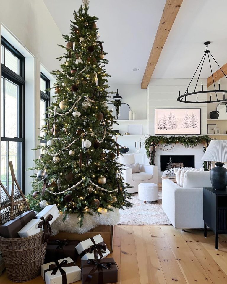 35 Neutral Christmas Living Room Ideas to Try this Season