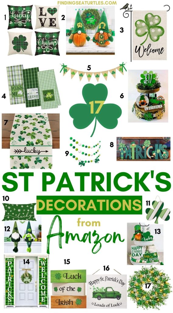 17 St Patricks Decorations from Amazon #StPatricksDay #StPatricksDecor #HomeDecor #StPatricksDecorIdeas