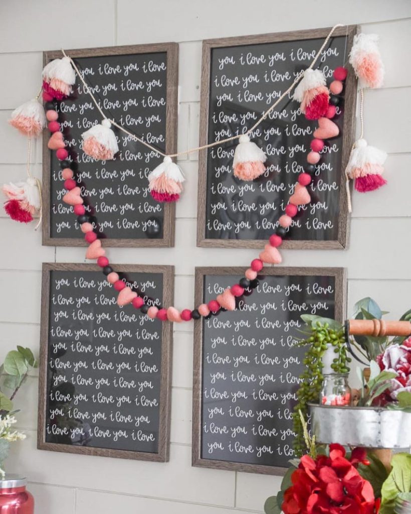 Valentine Garland In 4 1 #ValentinesDay #ValentinesGarland #HomeDecor #ValentineDecorIdeas 