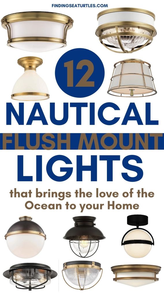 12 NAUTICAL Flushmount Lights #Coastal #Nautical #CoastalLighting #HomeDecor #CoastalHomeDecor 