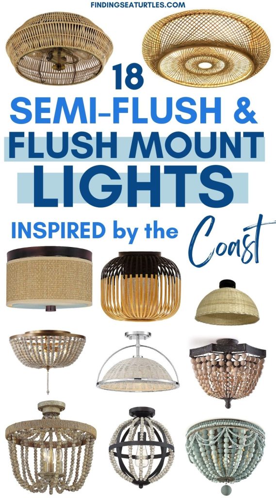 18 SEMI-FLUSH Flush Mount Lights Inspired by the Coast #Coastal #CoastalLighting #FlushMountLights #HomeDecor #CoastalHomeDecor 