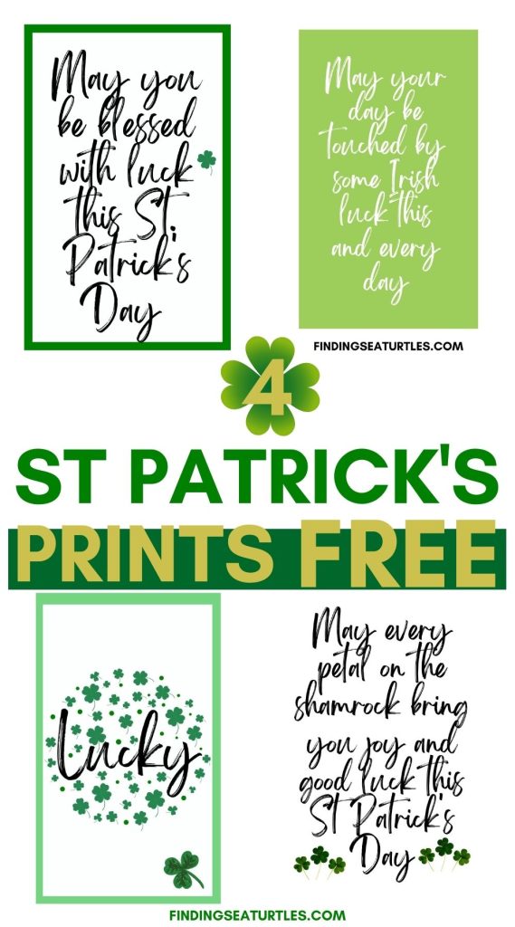 Lucky Printable Wall art 4 ST Patricks Prints Free #StPatricksDay #StPatricksPrintable #StPatricksWallArt #HomeDecor #StPatricksDecorIdeas 