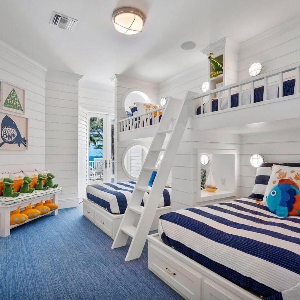 Nautical Bunk Bed Ideas In 6 #Coastal #Nautical #NauticalBunkBeds #HomeDecor #CoastalHomeDecor 