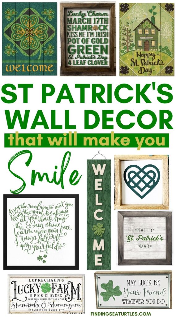 ST PATRICK'S WALL DECOR that will make you Smile #StPatricksDay #StPatricksDayDecor #StPatricksWallArt #HomeDecor #StPatricksDecorIdeas 