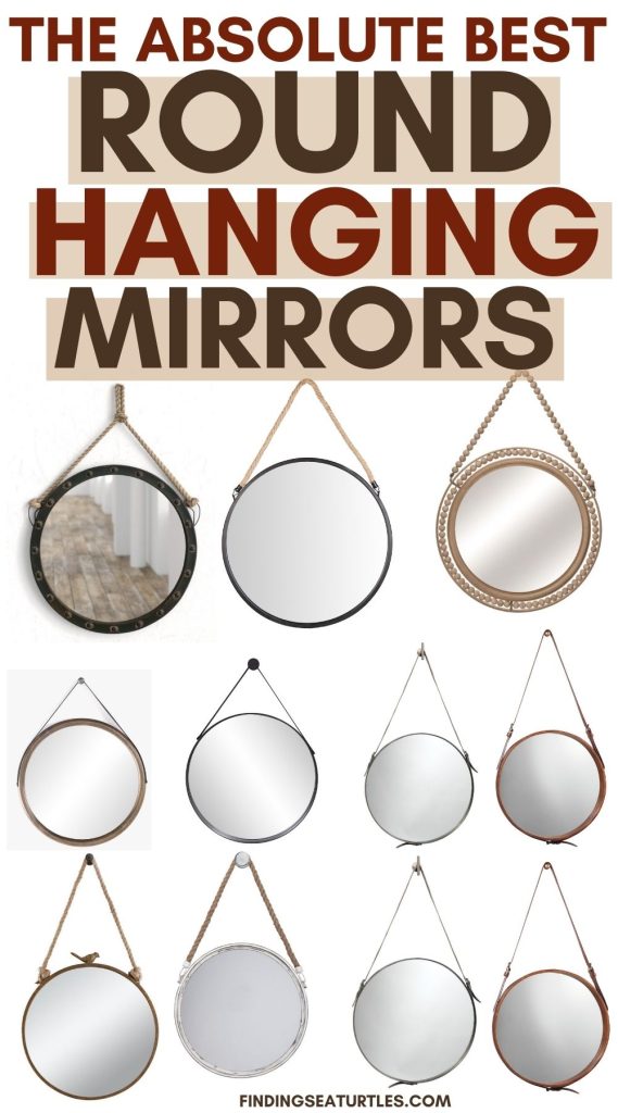 THE ABSOLUTE BEST Round Hanging Mirrors #Coastal #Nautical #RoundMirrors #HomeDecor #CoastalHomeDecor 