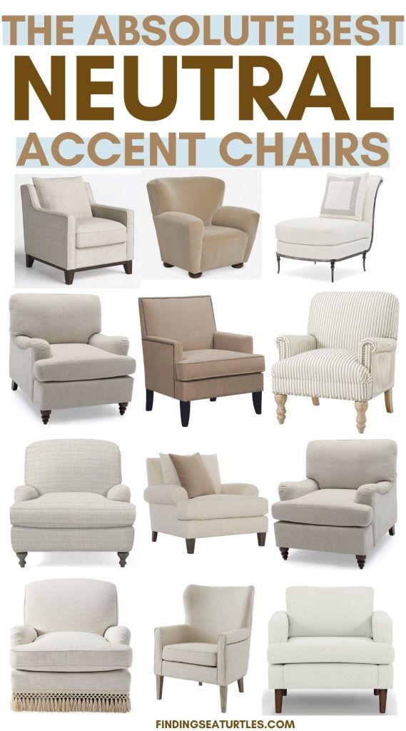 THE ABSOLUTE BEST Neutral Accent Chairs #AccentChairs #NeutralAccentChairs #NeutralInteriors #NeutralHomeDecor #CoastalHomeDecor 